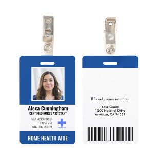 Certified Nurse Aide Photo ID Badge