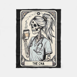 Certified Nurse Istant Tarot Card Skeleton Cna Hal Fleece Blanket