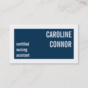 Certified Nursing Assistant Blue & White Border Business Card
