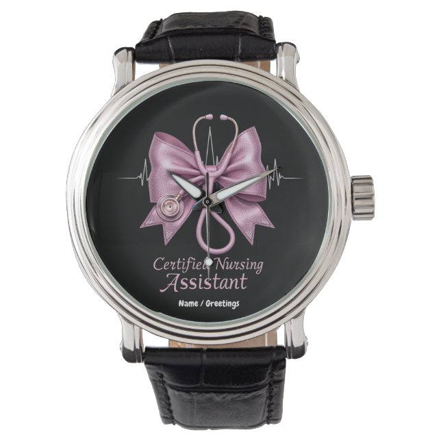 Certified Nursing Assistant CNA Coquette Bow  Watch (Front)