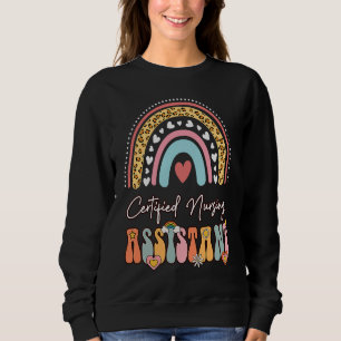 Certified Nursing Assistant CNA Groovy Retro Rainb Sweatshirt