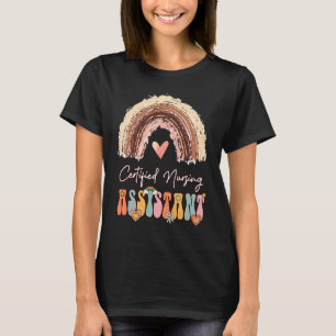 Certified Nursing Assistant CNA Groovy Retro Rainb T-Shirt