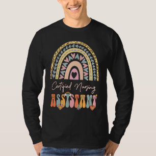 Certified Nursing Assistant CNA Groovy Retro Rainb T-Shirt