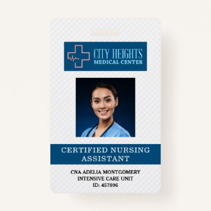 Certified Nursing Assistant CNA Name Photo ID Logo ID Badge