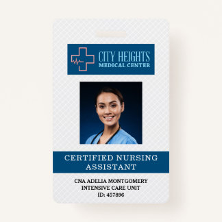 Certified Nursing Assistant CNA Name Photo ID Logo ID Badge
