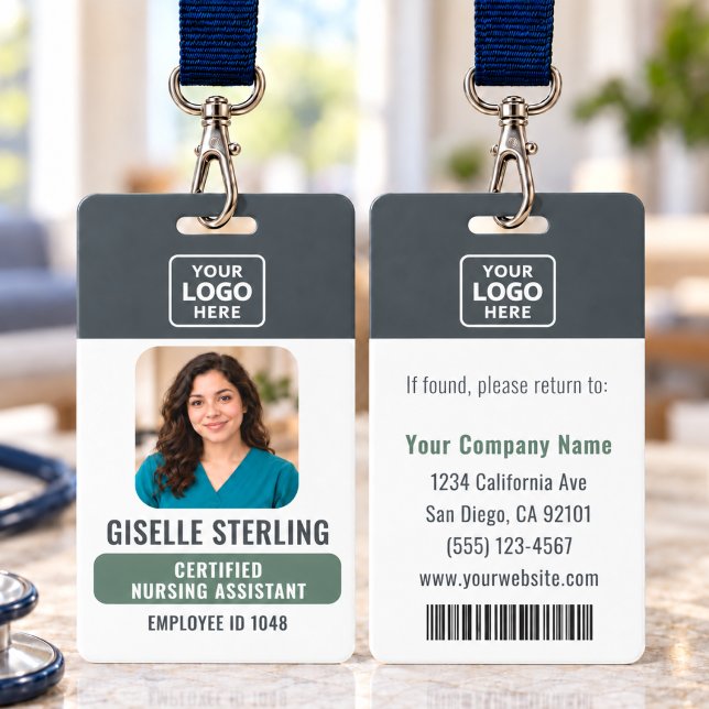 Certified Nursing Assistant Photo Logo Bar Code ID Badge (Creator Uploaded)
