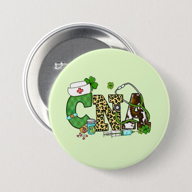 Certified Nursing Assistant St. Patrick's 7.5 Cm Round Badge (Front & Back)