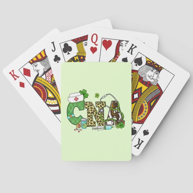 Certified Nursing Assistant St. Patrick's Playing Cards (Back)