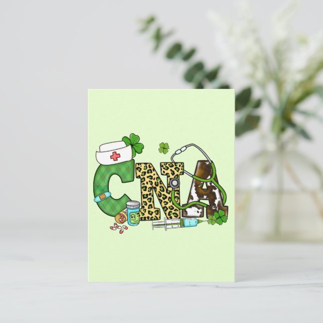 Certified Nursing Assistant St. Patrick's Postcard (Standing Front)