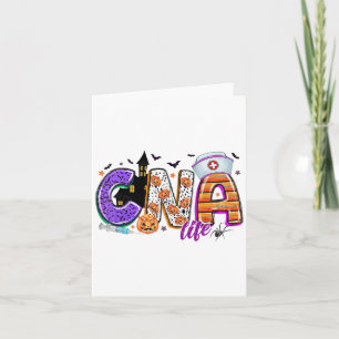Certified Nursing Istant Cna Nurse Life Halloween  Card
