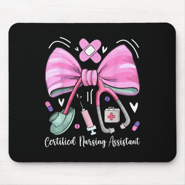 Certified Nursing Istant Cna Stethoscope Coquette  Mouse Mat (Front)