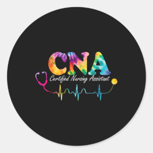 Certified Nursing Istant Tie Dye Cna Nurse  Classic Round Sticker