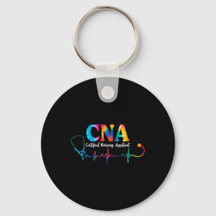 Certified Nursing Istant Tie Dye Cna Nurse Stethos Key Ring