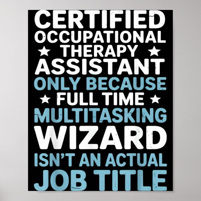 Certified Occupational Therapy Istant Cota Therast Poster (Front)