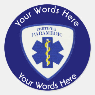 Certified Paramedic Star Of Life Shield Classic Round Sticker