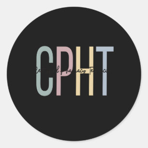 Certified Pharmacy Technician Boho Cpht Classic Round Sticker