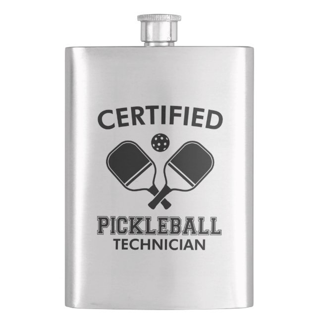 Certified Pickleball Technician Hip Flask (Front)