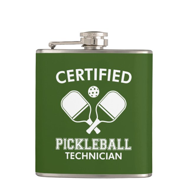 Certified Pickleball Technician Hip Flask (Front)