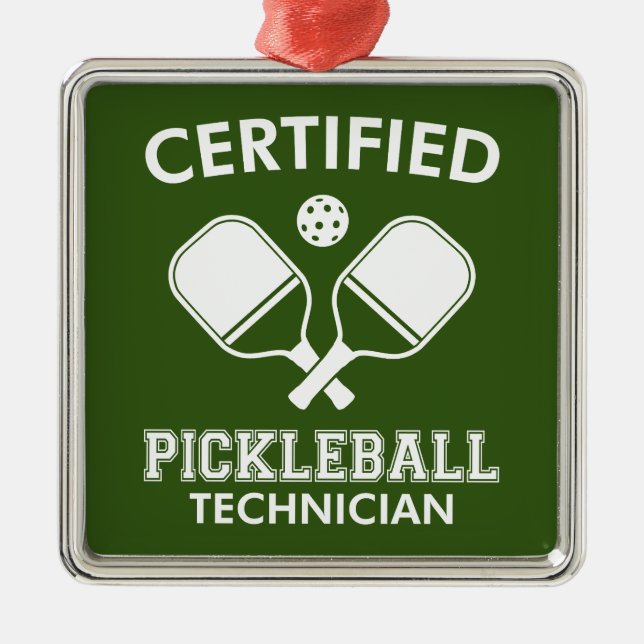 Certified Pickleball Technician Metal Tree Decoration (Front)