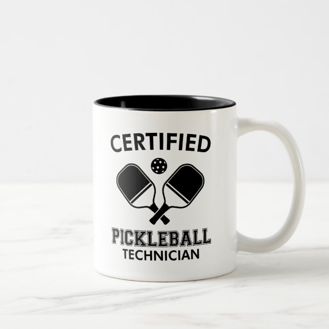 Certified Pickleball Technician Two-Tone Coffee Mug (Right)