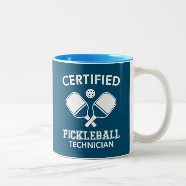 Certified Pickleball Technician Two-Tone Coffee Mug (Right)