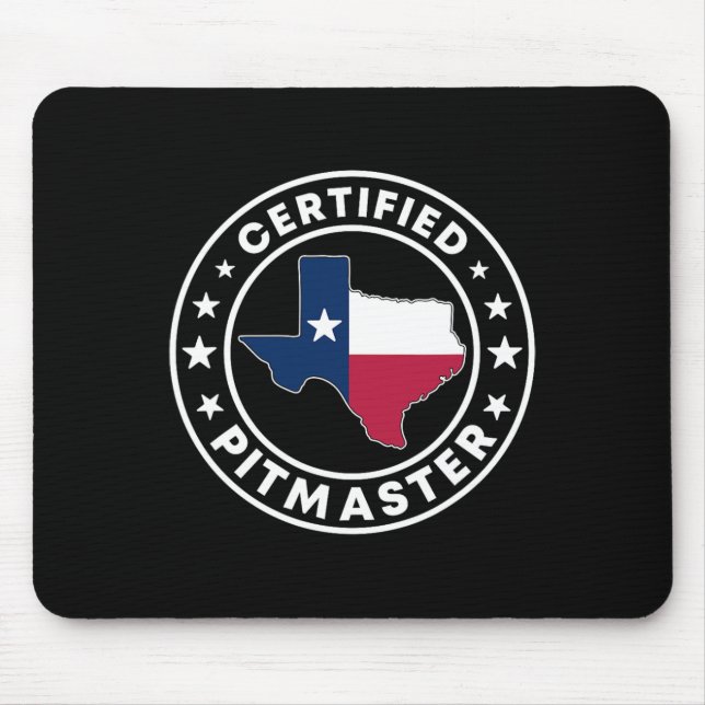 Certified Pitmaster Texan Bbq Grilling Texas Byrbe Mouse Mat (Front)