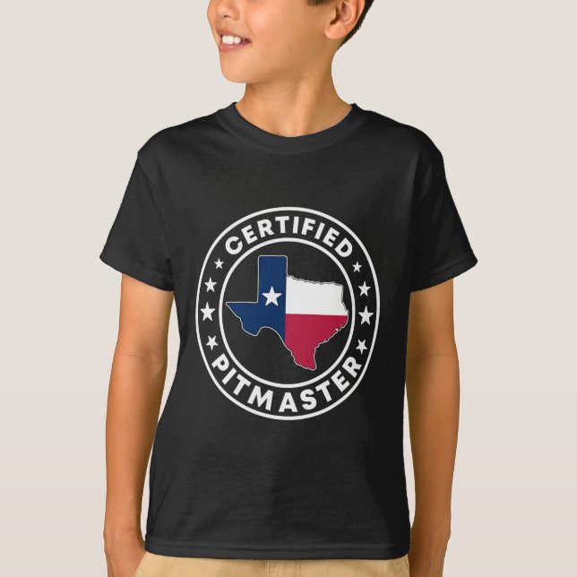 Certified Pitmaster Texan Bbq Grilling Texas Byrbe T-Shirt (Front)