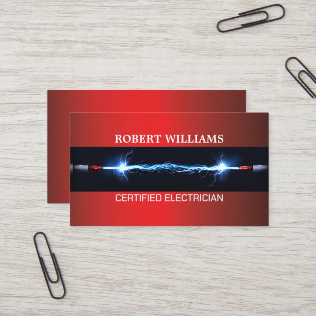 Certified Professional Electrician Visiting Card  (Front/Back In Situ)