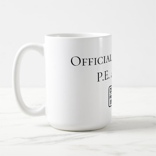 Certified Professional Engineer Congratulatory Coffee Mug (Left)