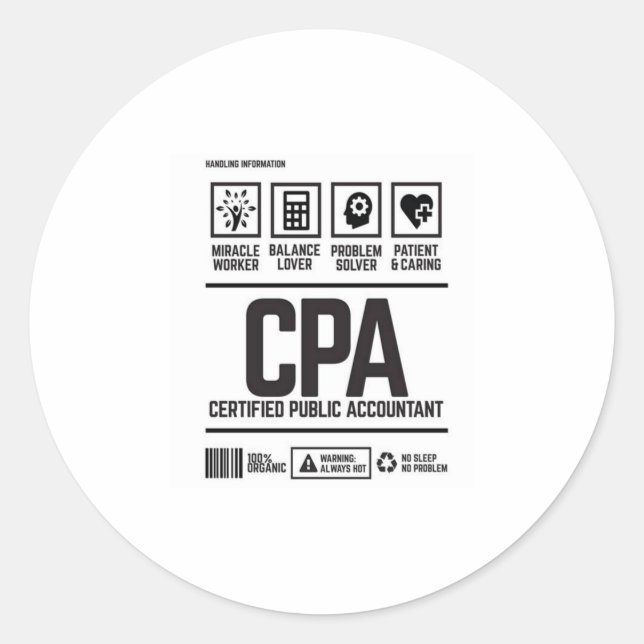 certified public accountant-CPA Classic Round Sticker (Front)