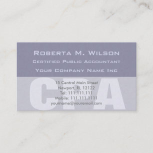Certified Public Accountant CPA Elegant Business Card
