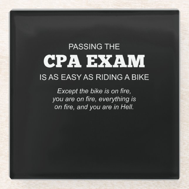 Certified Public Accountant CPA Exam Gift Glass Coaster (Front)