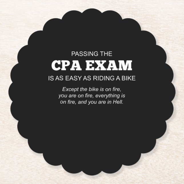 Certified Public Accountant CPA Exam Gift Paper Coaster (Front)