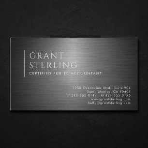 Certified Public Accountant Metallic Professional Business Card