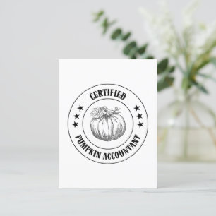 Certified Pumpkin Accountant Stamp Postcard