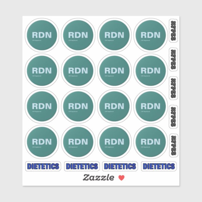 Certified RDN 16 Round Stickers (Sheet)