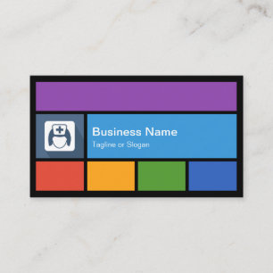 Certified Registered Nurse Colourful Tiles Creativ Business Card