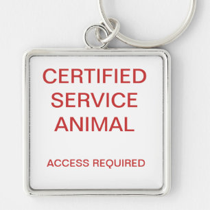Certified Service Animal Dog Tag Key Ring
