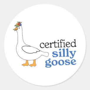 Certified Silly Goose With Adorable Propeller Hat Classic Round Sticker