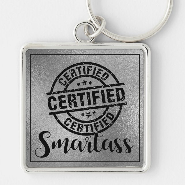 Certified Smartass Logo  Key Ring (Front)