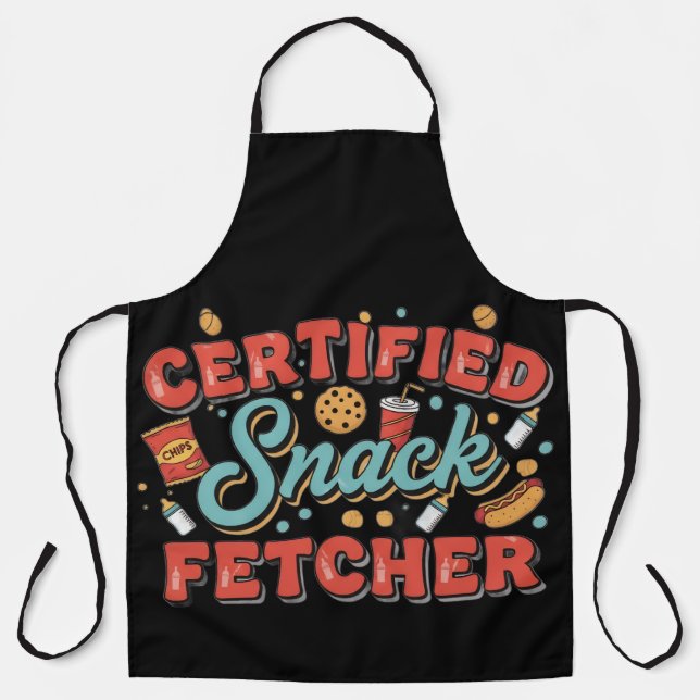 Certified Snack Fetcher Funny Parenting Humour Apr Apron (Front)