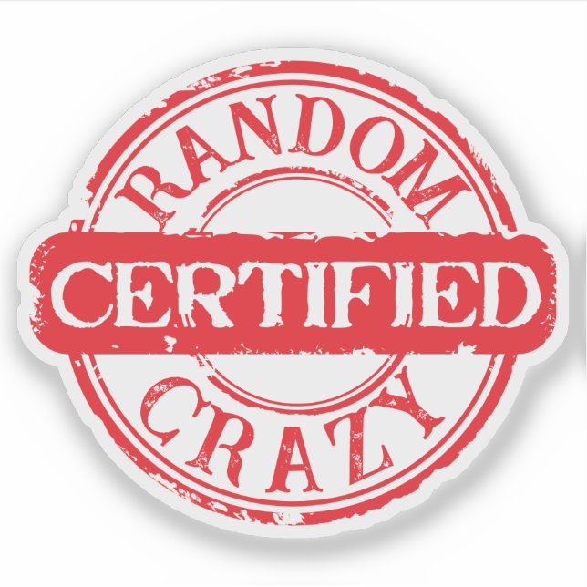 Certified stamp random crazy custom text (Front)