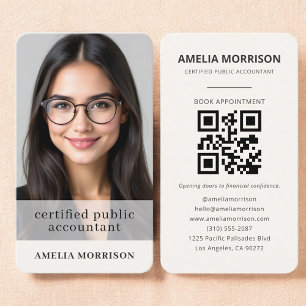 Certified Tax Accountant Modern Photo Business Card