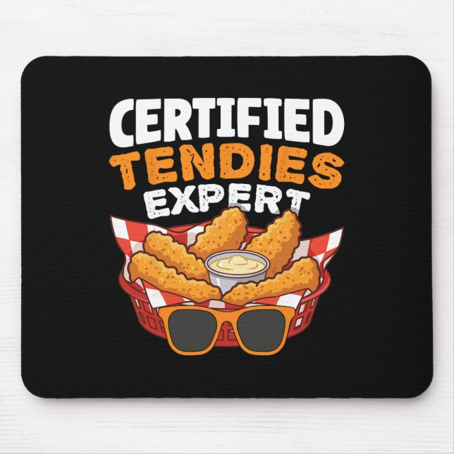 Certified Tendies Expert Funny Chicken Tenders  Mouse Mat (Front)