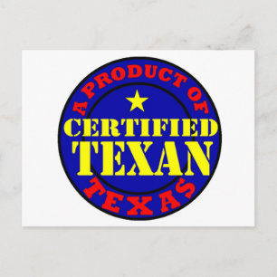 CERTIFIED TEXAN POSTCARD