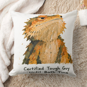 Certified Tough Guy Bearded Dragon Art Cushion