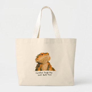Certified Tough Guy Bearded Dragon Art Large Tote Bag