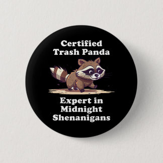 Certified Trash Panda Funny Cute Kawaii Racoon 6 Cm Round Badge
