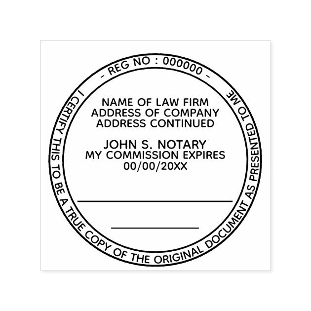 Certified true copy notary public law round black self inking stamp Zazzle