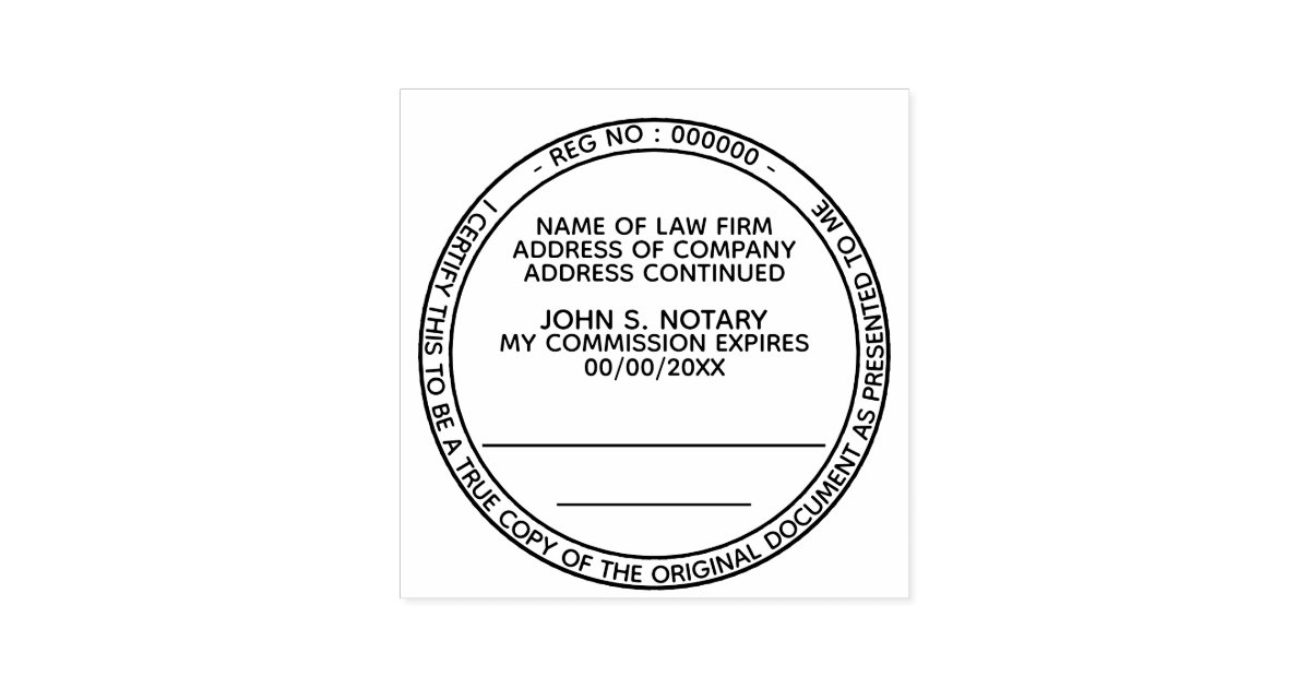 Certified True Copy Notary Public Law Round Black Self Inking Stamp Zazzle 9822
